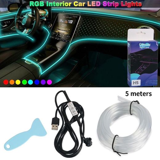 Generic RGB Car Dashboard Interior LED Lights – Multi-Color Bluetooth Controlled USB Ambient Strip for Cars in Nairobi Kenya - image 2