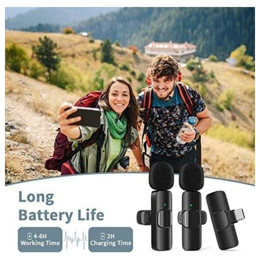 K9 Dual Wireless Microphone For USB-C/IPhone For Recording Vlog 2 Mic +Lavalier - image 2