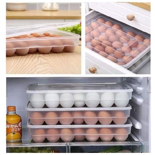 34-Egg Storage Container – Portable Egg Tray Organizer with Secure Lid