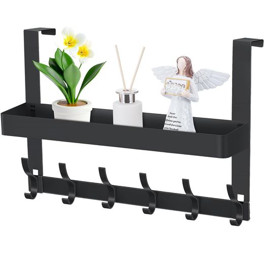 Generic Over Door Hook, Over The Door Hanger with Baskets and 12 Coat Hooks
