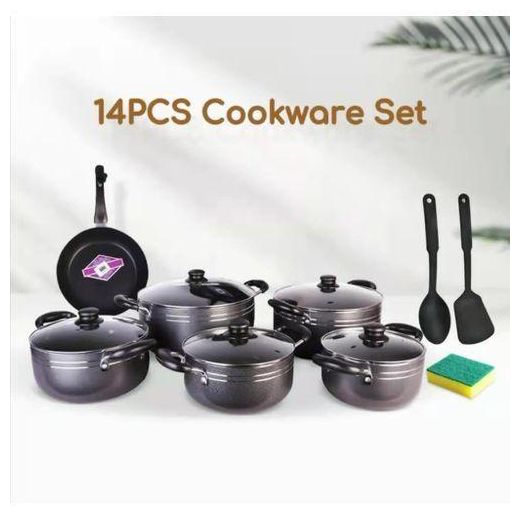 TC Cooking Pots 14 PCs Non Stick Cookware Set