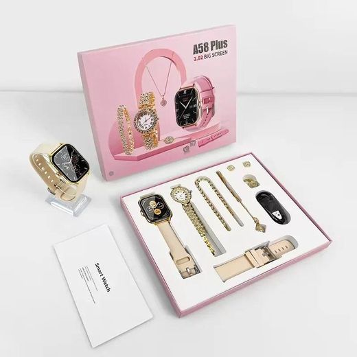 Generic A58 Plus 2.02 Inch HD Smart Watch Gift Set with Bluetooth Co