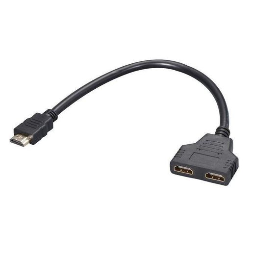 Generic HDMI 1-to-2 male to dual female splitter, 1 input to 2 output, 1 input to 2 output, high-definition 1-to-2 splitter. - image 2