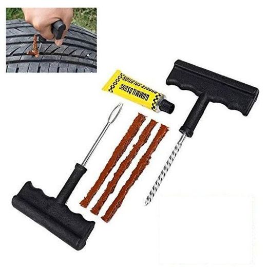 Heavy Duty Emergency Tire Tool Kit Durable Tubeless Plugging Set 