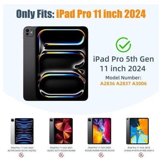 Generic iPad Pro 11 Inch M4 5th Generation 2024 Mutural Design Case with Pencil Holder - image 2