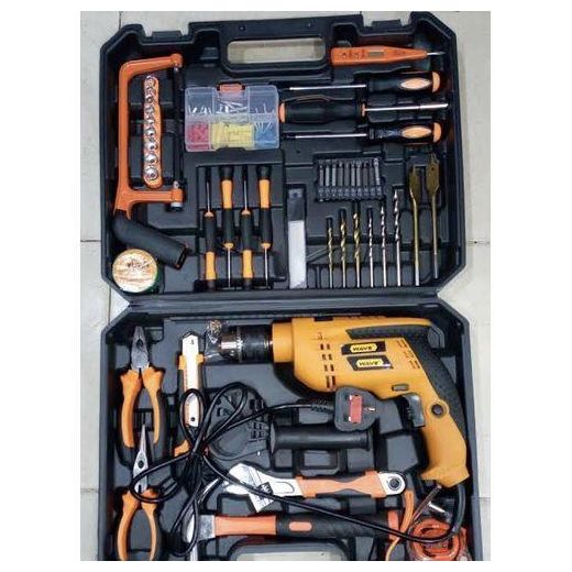 Wave 117 Piece Tool Set-General Household Hand Tool Kit set ,DIY  Repair Tool Set, with 750 Watts drill and Toolbox Storage Case - image 2