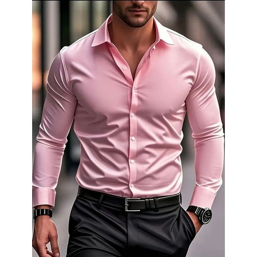 Fashion Classic Men slim-fit Button-up shirt 