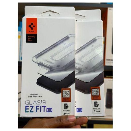 Spigen  EZ Fit Pro 2 PACK PRIVACY Protector GUARD for iPhone 16 Pro 9H Hardness Tempered Glass, Easy Installation Kit WITH APPLICATION KIT/Auto-align TRAY-2 PIECES - image 3
