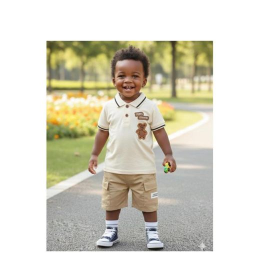 Fashion Kid's 2pcs Shortset, a short and a polo tshirt - image 2