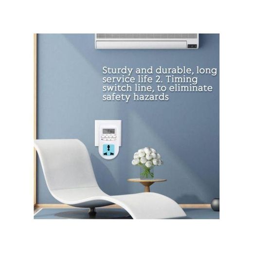 Generic 7-Day Programmable Digital Timer Switch - White Plastic, UK Plug, 6x11x4cm - image 2