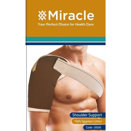 Mirac Shoulder Brace - Support & Injury Prevention Brace- Joint Pain Releaser- Shoulder Compression Wrap Strap - Adjustable Injury Accessories for Shoulders - Premium Quality Strap by FIGHTECH (Beige, M-XXL)