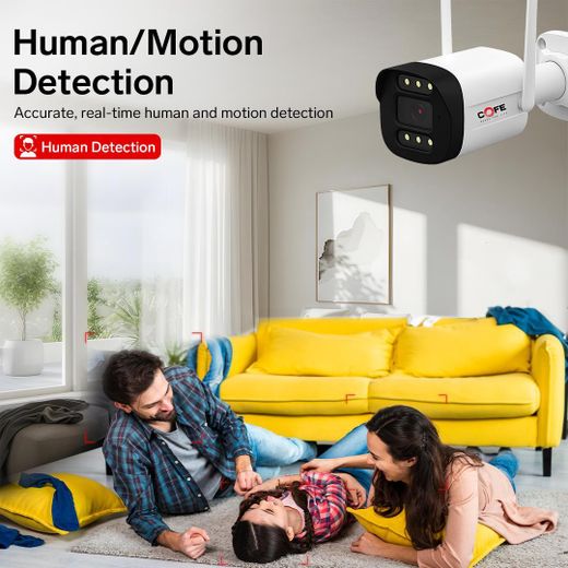 COFE 3MP 4G SIM BASED Smart Security Camera AI Human Detection Full-Color Night Vision Two-Way Talk Motion Alert Cloud & TF Card Support (CF-4G-BP07) - image 2