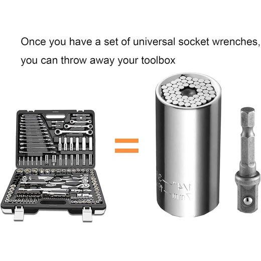 Generic Universal Socket Wrench Multi-function Socket Ratchet Hand Drill Motorcycle Repair Socket Magic Socket Spark Plug - image 3