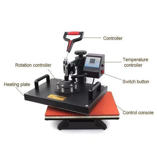 Generic 5 in 1 Heat Press Machine 15x15 Inch Digital Sublimation Transfer for T-Shirts Mugs Hats Plates - image 4