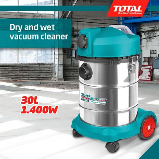 TOTAL Wet & Dry Drum Vacuum Cleaner 30L with Accessories – Stainless Steel Tank, Drum Vacuum Cleaner with Powerful 2500W Motor, Heavy-Duty Vacuum Cleaner for Home, Garage, Workshop & Car Cleaning - image 2