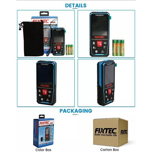 Fixtec Laser Distance Meter 100m (328ft) Range Finder Laser Distance Detector Measurement Tool 100 Metres - image 4