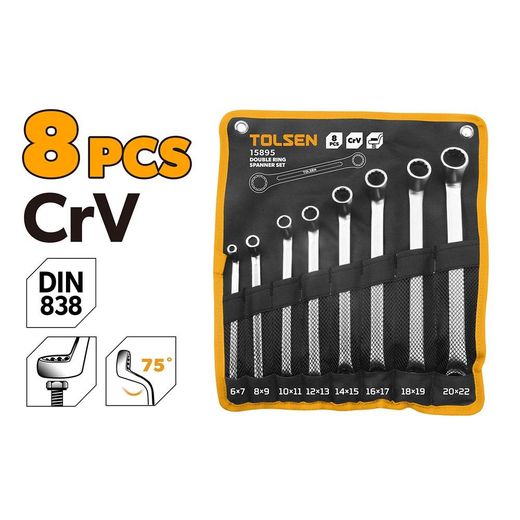 Tolsen  15895  INDUSTRIAL 8PCS DOUBLE RING SPANNER SET - image 3