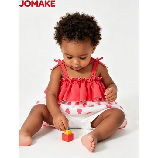 JOMAKE Children's top, 6 months to 4 years, red heart motif, camisole top - image 3