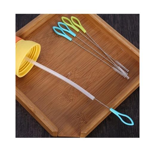 ShebSheb  Straw Cleaner Brushes Set of 2 – Straw Brush with Non-Slip Handle in Extra-Long Brush for Metal and Plastic Reusable Drinking Straws（Color shipped randomly） - image 3