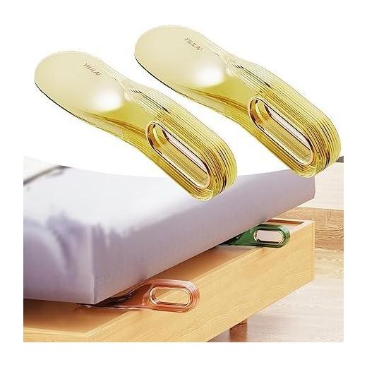Generic 2 PCS Bed Lifter Tool Mattress Lifter Ergonomic Mattress Wedge Elevator Bed Handy Tool Housekeeping Under Mattress Bed Maker Tool-Yellow