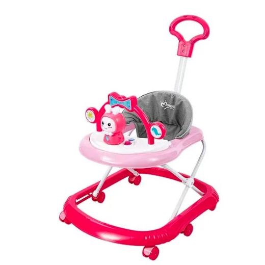 Mom Easy Pink Baby Walker - Multifunctional, Easy to Clean with feeding Table