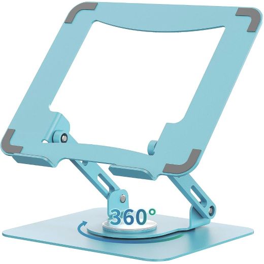 Generic Ergonomic Aluminum Alloy Laptop Stand With 360 Rotating Base - Blue