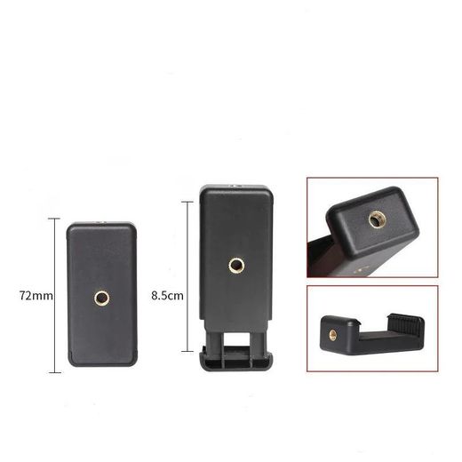 Generic Premium Universal Cell Phone Tripod Mount Adapter with Adjustable Spring Loaded Holder, 1/4 Inch Screw Thread, Anti Slip Silicone Grip for Smartphones, Tripods, Monopods, Selfie Sticks, Ring Lights and Camera Stands - image 2