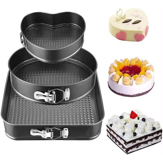 3-Piece Non-Stick Springform Cake Baking Pan Mold Set