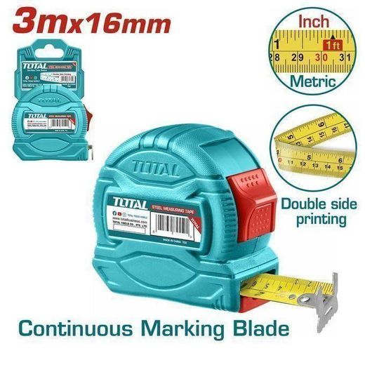 TOTAL TMT34316 Steel measuring tape 3mx16mm