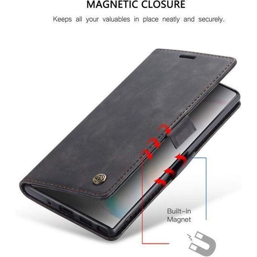 Generic Samsung Galaxy Note 10 Plus/+ PU Leather Wallet Case Flip Folio Stand View Shock-proof Book Matte PU Cover With Card/Cash Slots Kickstand Magnetic Closure - image 2
