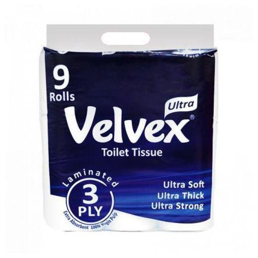 Velvex Toilet Tissue 9Pack 3Ply