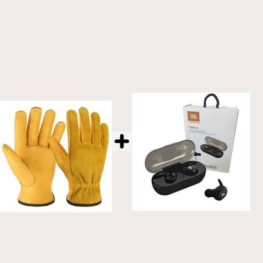 Leather Safety Gloves Gardening Gloves Protective Carrying Factory Working Farm Work Gloves Shamba Gloves+ Earpodes