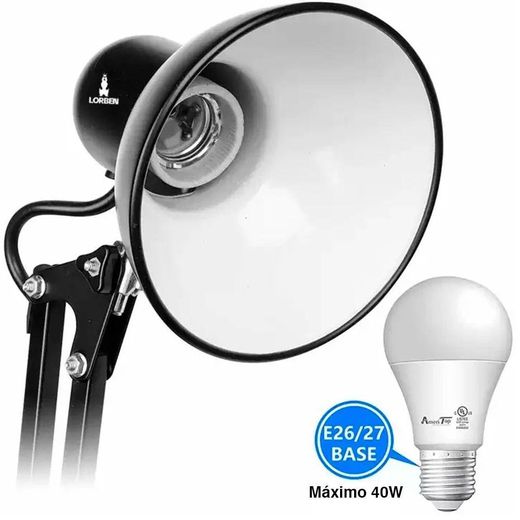 Generic Portable Study Light for Kids Adjustable Room Clip Lamp Dormitory Reading Clamp LED Black Desk Swing Arm Flexible Folding Table Lamp with Clamp Reading Lamp Classic LED Table Lamp