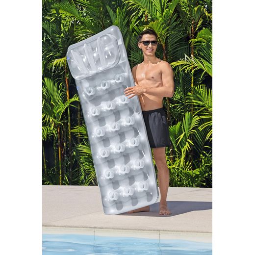 Generic Inflatable Pool Toy Float N Roll Floating Mat Inflatable Window Lounger Mattr Sea & Swimming Use Transparent Designess Pool Float 1.88mm * 71 cm - image 2