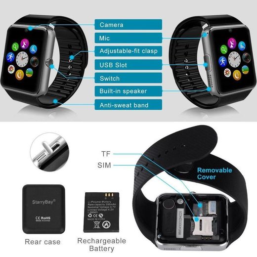 Generic W008 Bluetooth Smart Watch GPS Fitness Tracker IP67 Waterproof Call SMS Notification Android iOS - image 2