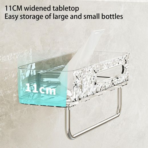 Generic Ripple Seamless Rectangular Acrylic Adhesive Shelf – Wall Mounted Storage Organizer - image 2