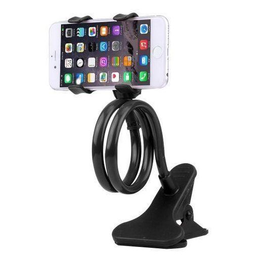Generic Universal Flexible 360 Rotation Clip Mobile Phone Flexible Long Arm Lazy Bed Desktop Clamp Bracket Cell Phone Holder - Black - image 2