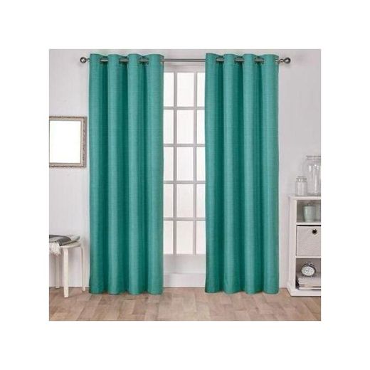 Generic 2PCS OF TURQUOISE BLUE Fully stitched CURTAIN EXCLUDING SHEER