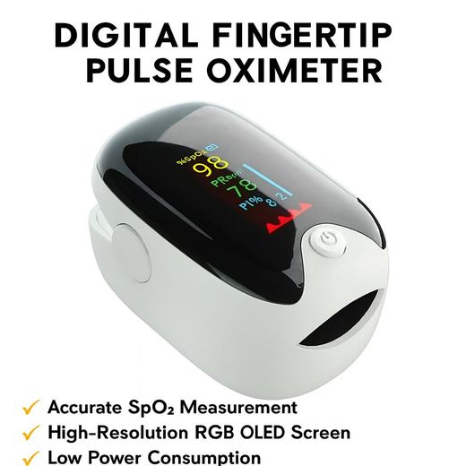 TAIFA Instant Oxygen & Pulse Monitor – Digital Finger Clip Oximeter with OLED Display – SpO2, PR bpm & PI% (Black White) - image 4