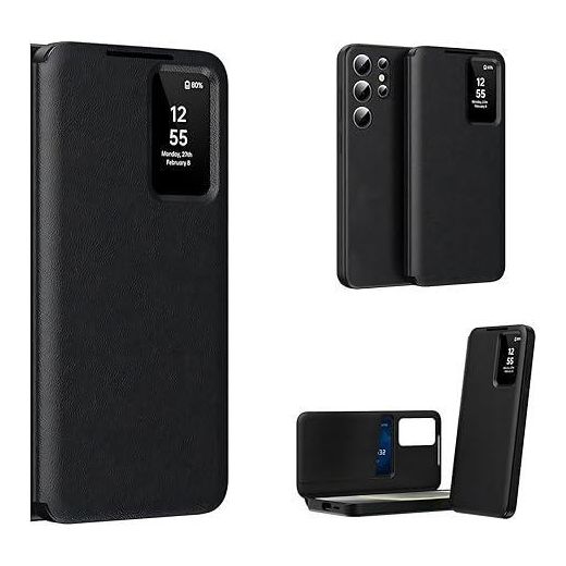 Samsung  Clear Smart Small Window Flip Premium Leather TPU Inner for Galaxy s26ultra Smart View Case, Anti-Scratch Wallet Case 