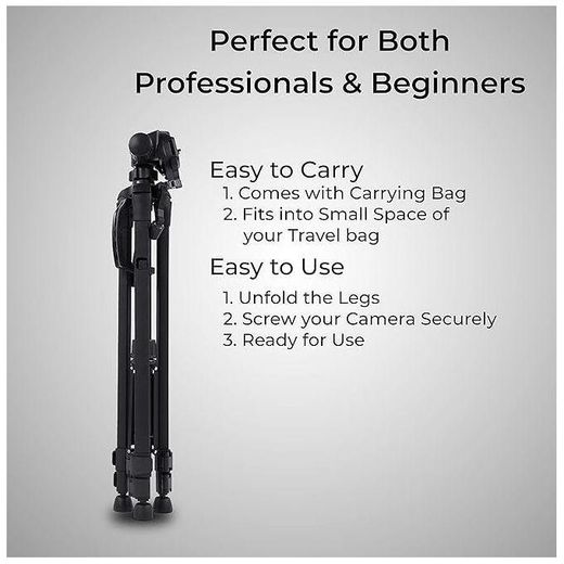 Generic Black Tripod 3366 Phone Tripod Black Tripod 3366 Camera Tripod Stand for Video Recording and Photography - image 2