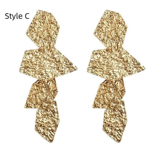 Fashion Luxury Gold Plated Stud Earring Statement Earrings for Women - Oversized Alloys Geometric Jewelry For Wedding/Party - image 4