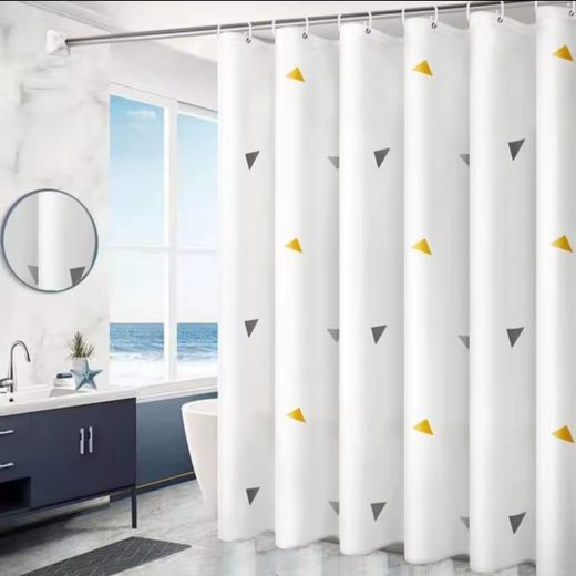 Premium Waterproof Shower Curtain with Clear Top Panel – Heavy-Duty Bathroom Curtain Set