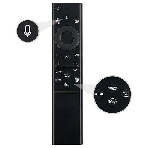 Samsung VOICE REMOTE CONTROL FOR Smart TVs Neo QLED 4K 8K, Neo QLED 4K UHD, Crystal UHD, QLED 4K, 4K UHD, UHD HDR, 4K UHD Smart Monitor, QD-OLED Ultra Curved Gaming Monitor, UHD HDR Smart Computer Monitor, Mini LED, The Serif QLED 4K UHD HDR