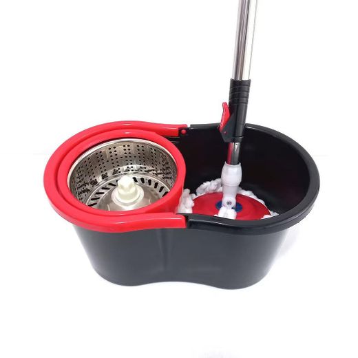 Generic 360° Spin Mop & Bucket Set with Foot Pedal Wringer – Microfiber Floor Cleaning System with Stainless Steel Handle for Tiles, Hardwood & Laminate Floors-Small-8L - image 2