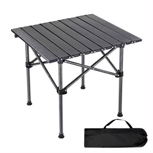 Fashion Camping Table, Outdoor Folding Camping Table with Mesh Storage/Carrying Bag, Portable Aluminum Roll-up Table for Camping, Party, Backyard, BBQ