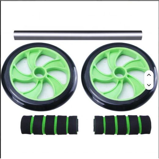 Generic Home Fitness Abs Wheel Workout Double Plastic Roller with Knee Pad for Gym and Exercise Steel - image 2