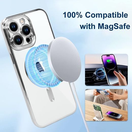 Generic iPhone 13 – Transparent Black Magnetic Case with MagSafe Support & Military-Grade Protection - image 3