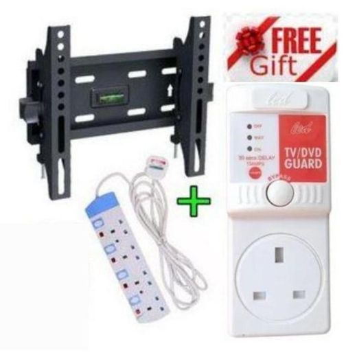 Skilltech 15 to 43 inch Smart TV Tilting Wall Mount Bracket + TV Guard + 4Way Extension