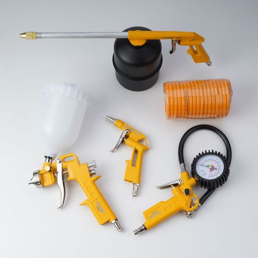 Tolsen Air Tools Kit 5pcs Set for Air Compressors Paint Air Spray Gun Air Blow Washing Gun Air Tire Inflating Gun Spiral Air Hose Compressor Pipe - image 2